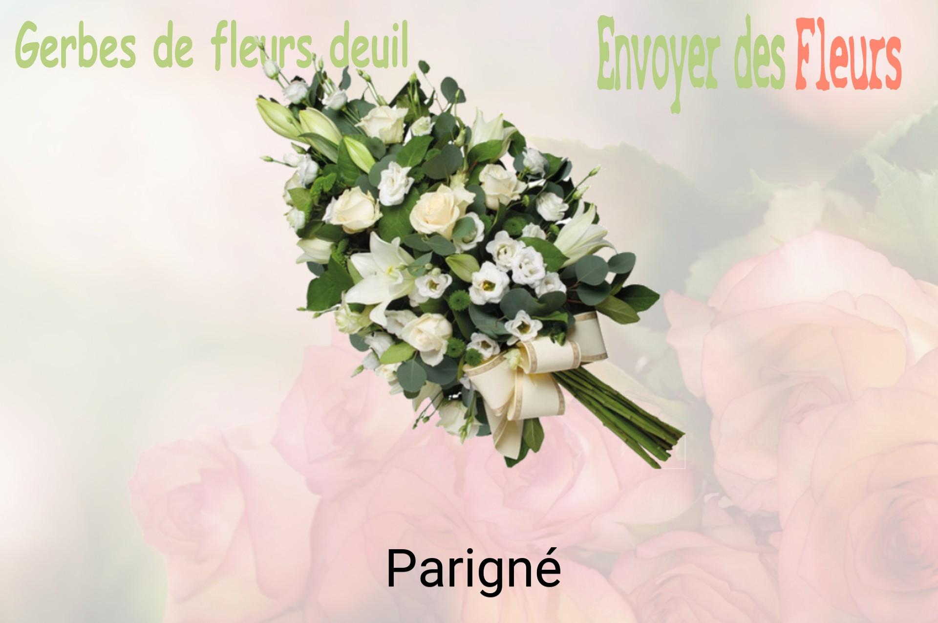 Gerbe de fleurs de deuil livrée à Parigné